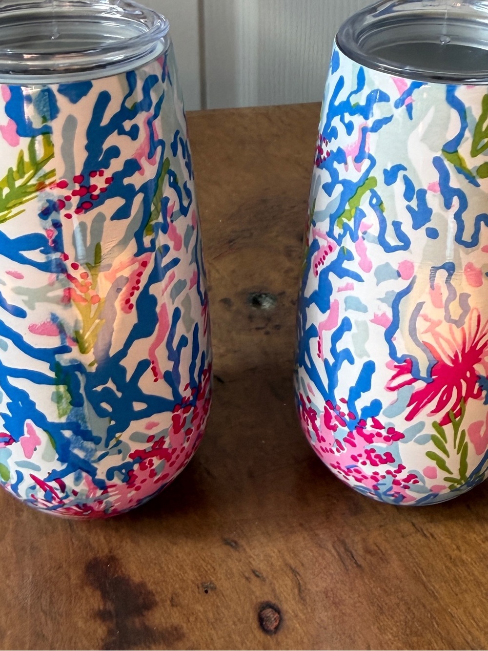 Lilly Pulitzer Tropical Coral Reef Stemless Tumbler - Blue Pink Green Cream - Picture 2 of 5